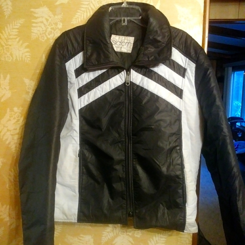Slalom men's winter jacket black white